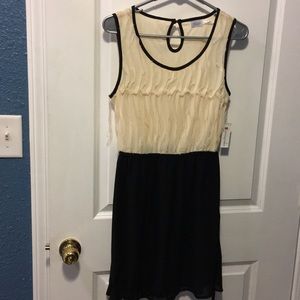 Cream & black cocktail dress